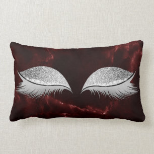 Silver Gray Glitzer Burgundy Makeup Marmor Schwarz Lendenkissen