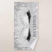 Silver Gray Glitzer Effect Eyes Makeup Name Badehandtuch (Badehandtuch)