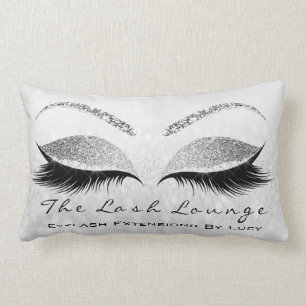 Silver Gray Glitzer Eyes Makeup Lashes Schönheit Lendenkissen