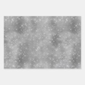Silver Gray Glitzer Look Foils Geschenkpapier Set (Vorderseite 3)