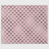 Silver Gray Glitzer Metallic Pink Blush Hearts Geschenkpapier (Flach)