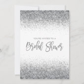 Silver Gray Glitzer Sparkle Confetti Brautparty Einladung (Rückseite)