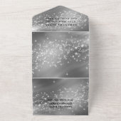 Silver Gray Glitzer Sparkle Modernes Sweet 16 All In One Einladung (Außenbereich)