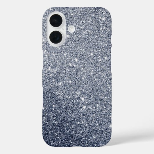 Silver Gray Glitzer Style Case-Mate iPhone Hülle (Rückseite)