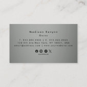 Silver Gray Glitzer Texture Visitenkarte (Rückseite)