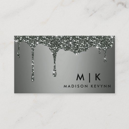 Silver Gray Glitzer Texture Visitenkarte (Vorderseite)