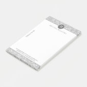 Silver Gray Glitzer Texture & White Post-it Klebezettel (angewinkelt)