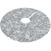 Silver Gray Glitzer Tree Skirt Polyester Weihnachtsbaumdecke (Schrägansicht)