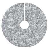 Silver Gray Glitzer Tree Skirt Polyester Weihnachtsbaumdecke (Vorderseite)
