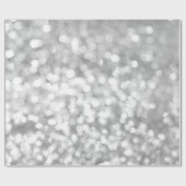 Silver Gray Glitzer White Hübsch Bokeh Geschenkpapier (Flach)