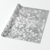 Silver Gray Glitzer White Hübsch Bokeh Geschenkpapier (Ungerollt)