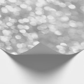 Silver Gray Glitzer White Hübsch Bokeh Geschenkpapier (Ecke)