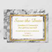 SILVER GRAY GOLD ABSTRAKT MARBLE SAVE THE DATE (Vorne/Hinten)