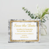 SILVER GRAY GOLD ABSTRAKT MARBLE SAVE THE DATE (Stehend Vorderseite)