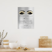 Silver Gray Gold Browns Makeup Eyes Lashes Preise Poster (Küche)
