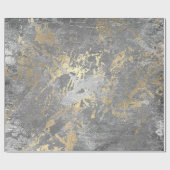 Silver Gray Gold Marmor Shiny Metallic Grungy VIP Geschenkpapier (Flach)