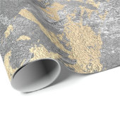 Silver Gray Gold Marmor Shiny Metallic Grungy VIP Geschenkpapier (Rolleneckpunkt)