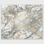 Silver Gray Gold Marmor Shiny Metallic White Ivory Geschenkpapier (Flach)