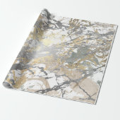 Silver Gray Gold Marmor Shiny Metallic White Ivory Geschenkpapier (Ungerollt)