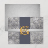 Silver Gray Gold Monogram Letter G Flat Mitteilung Mitteilungskarte (Vorne/Hinten)
