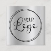 Silver Gray Gradient Circle Logo Quadratische Visitenkarte (Vorderseite)