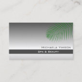 Silver Gray Gradient mit Niedlichem Palmblätterbla Visitenkarte (Vorderseite)