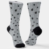 Silver Gray Graduation Caps und Ribbon Socks Socken (Gewinkelt)