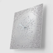 Silver Gray Graphite Diamond Edelsteine Kristalle Quadratische Wanduhr (Winkel)