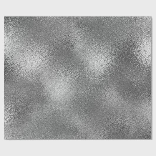 Silver Gray Graphite Shiny Glass Metallic VIP Geschenkpapier (Flach)