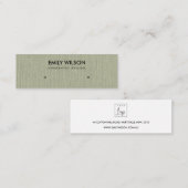 SILVER GRAY GRASS FABRIC STUD EARRING DISPLAY LOGO MINI VISITENKARTE (Vorne/Hinten)