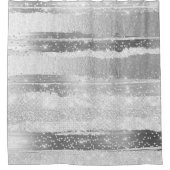 SILVER GRAY GRAY STROKES LINIEN MODERNES ARTWORK DUSCHVORHANG (Vorderseite)