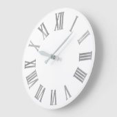 Silver Gray Gray White Minimal römische Zahlen Lux Große Wanduhr (Winkel)