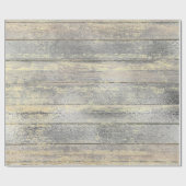 Silver Gray Grungy Champaign Gold Wood Rustikal Geschenkpapier (Flach)