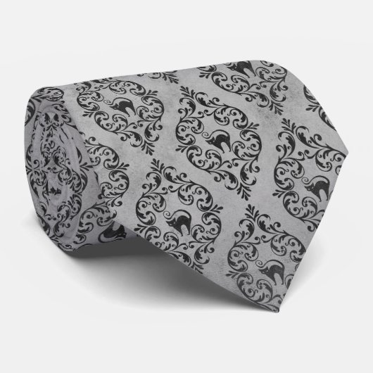 Silver Gray Halloween Cat KRAWATTE (Gerollt)