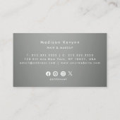 Silver Gray Hintergrund Driving Glitzer Texture Visitenkarte (Rückseite)