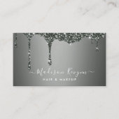 Silver Gray Hintergrund Driving Glitzer Texture Visitenkarte (Vorderseite)