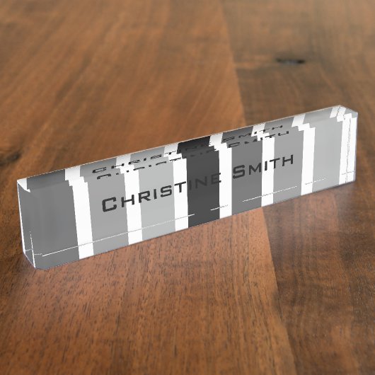 Silver Gray Hues Namensplakette (Seite)