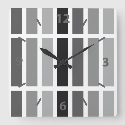 Silver Gray Hues Quadratische Wanduhr (Vorderseite)