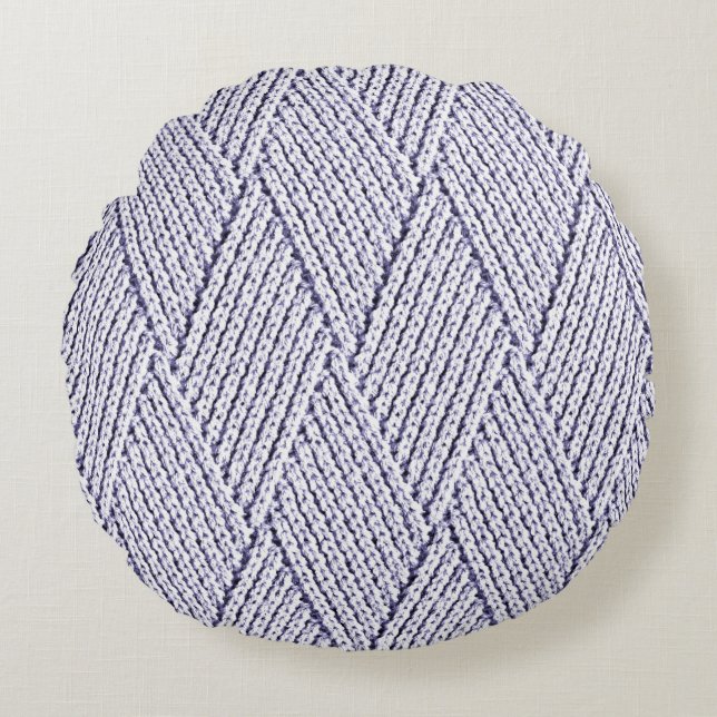 Silver Gray Imitate Diamond Strick Pattern Rundes Kissen (Vorderseite)