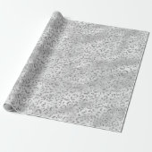Silver Gray Imitate Glitzer Leopard Print Geschenkpapier (Ungerollt)
