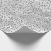 Silver Gray Imitate Glitzer Leopard Print Geschenkpapier (Ecke)