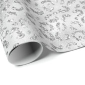 Silver Gray Imitate Glitzer Leopard Print Geschenkpapier (Rolleneckpunkt)