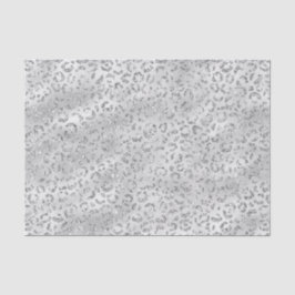 Silver Gray Imitate Glitzer Leopard Print Seidenpapier