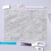 Silver Gray Imitate Glitzer Leopard Print Seidenpapier (Handwerk)