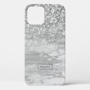 Silver-Gray Imitate Glitzer & Marble Ombre Case-Mate iPhone Hülle