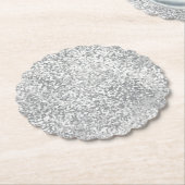 Silver Gray Imitats Glitzer Pattern Chic Untersetzer (angewinkelt)