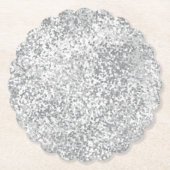 Silver Gray Imitats Glitzer Pattern Chic Untersetzer (Vorderseite)