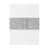 Silver Gray Imitats Glitzer Wedding Monogram Einladungsbanderole (Rückseitenbeispiel)