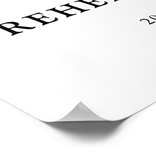 Silver Gray Ivory Floral Probe Dinner Willkommen Poster (Ecke)