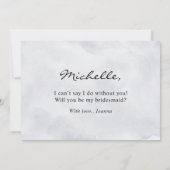 Silver Gray Ivory Floral Werden Sie meine Bridesma Einladung (Rückseite)
